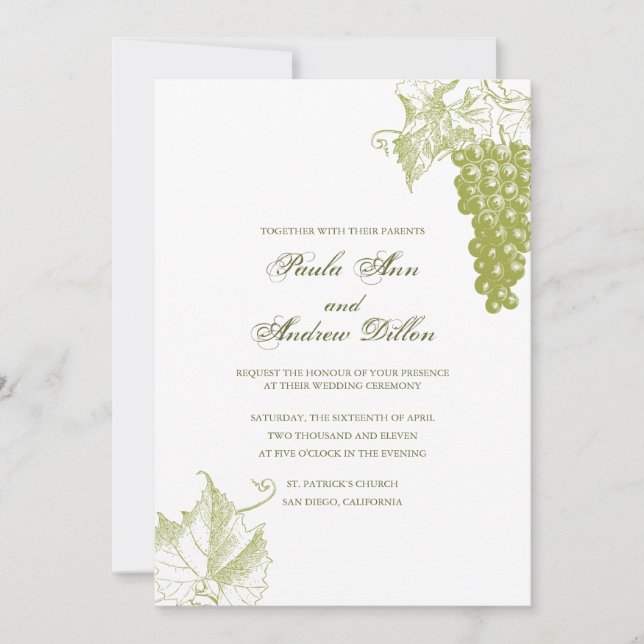 Vineyard Wedding Invitation (Front)