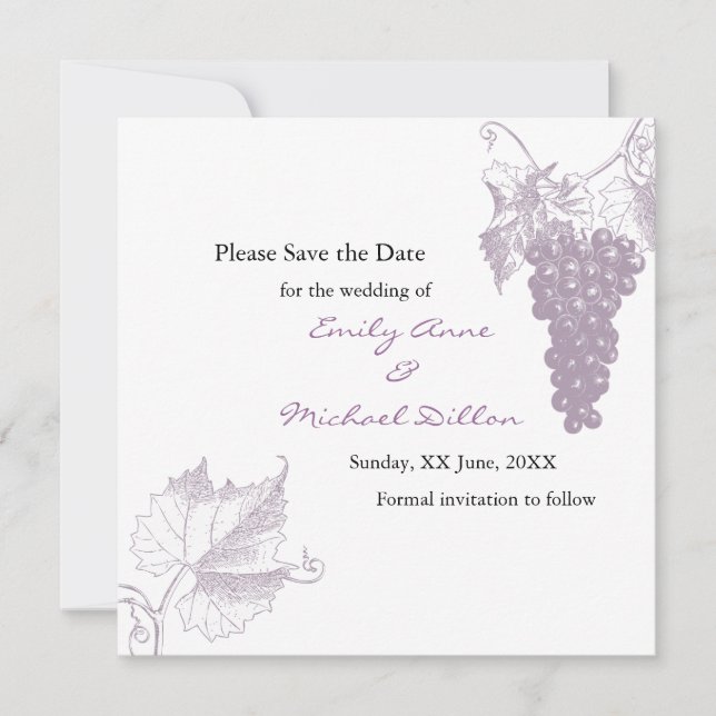 Vineyard Wedding Save the Date (Front)