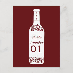 Vineyard Wedding Table Numbers Postcard