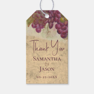 Vineyard Wedding Thank You Watercolor Grapes Gift Tags
