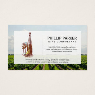 Vineyard Wine Bottle and Glass