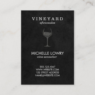 Vineyard Wine Lux Black Business Card