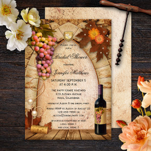 Vineyard Wine Theme Bridal Shower Invitation