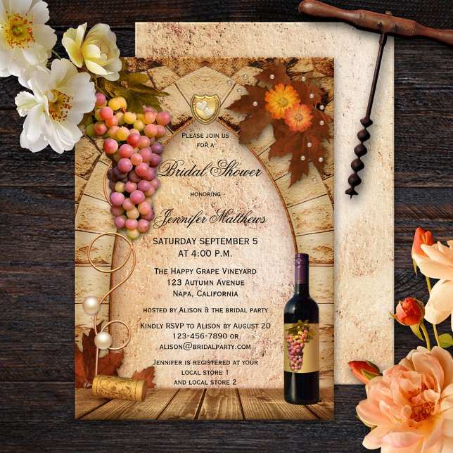 Vineyard Wine Theme Bridal Shower Invitation (Creator Uploaded)