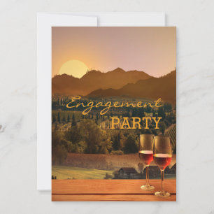 Vineyard Wine Theme Engagement Party Invitation