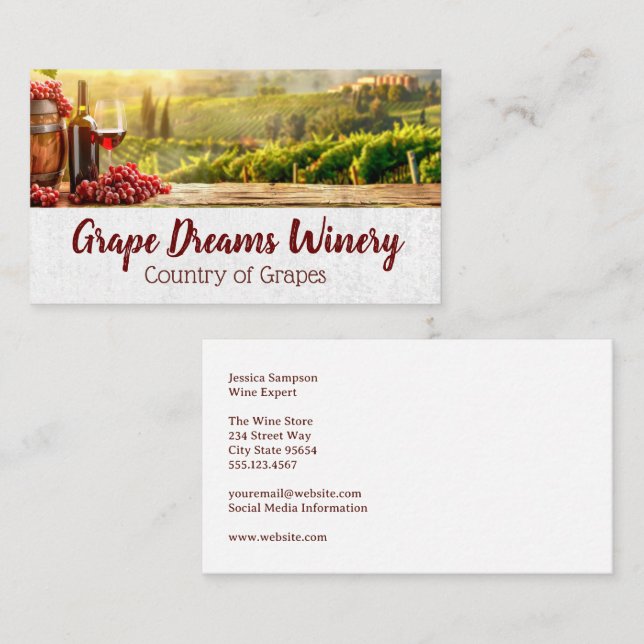 Vineyard | Winery Estate Business Card (Front/Back)