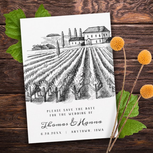 Vineyard Winery Theme Wedding Save The Date (Creator Uploaded)