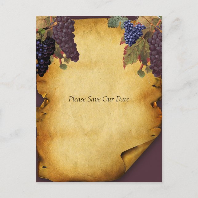 Vineyard Winery Wedding Save Our Date Announcement Postcard (Front)