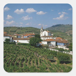 Vineyards, Village of San Miguel, Douro Square Sticker