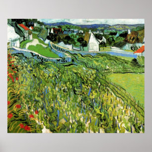 Vineyards with View of Auvers by Vincent van Gogh Poster