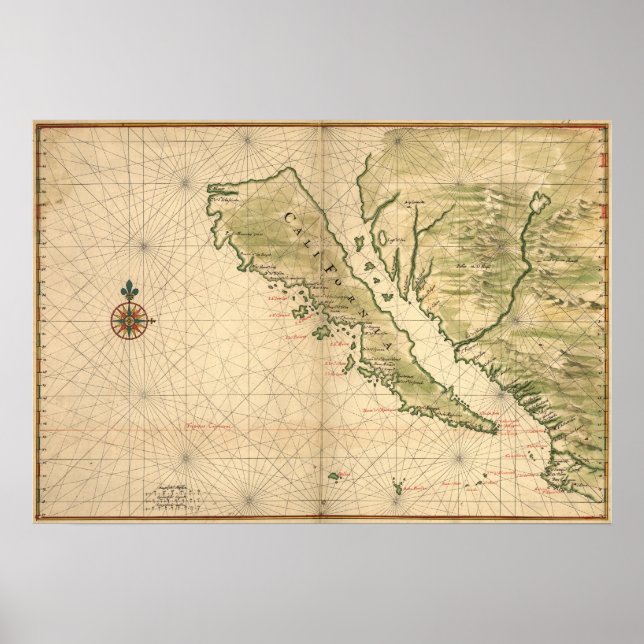 Vingboons "California as an Island" (1650) Reprint Poster (Front)