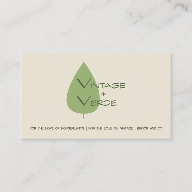 VingtageandVerde Business Card (Front)