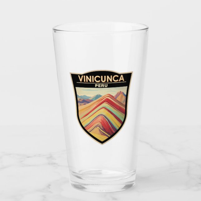 Vinicunca Peru Travel Art Vintage Glass (Front)