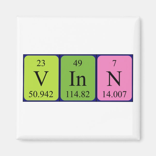 Vinn periodic table name magnet (Front)