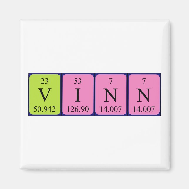 Vinn periodic table name magnet (Front)