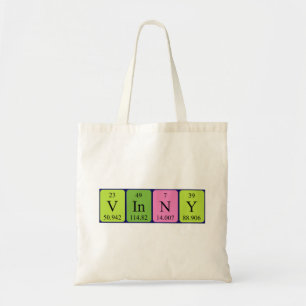 Vinny periodic table name tote bag