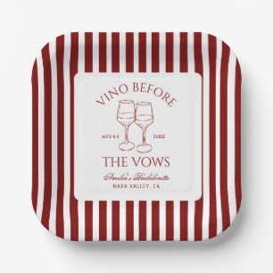 Vino Before the Vows Bachelorette Weekend Paper Plate