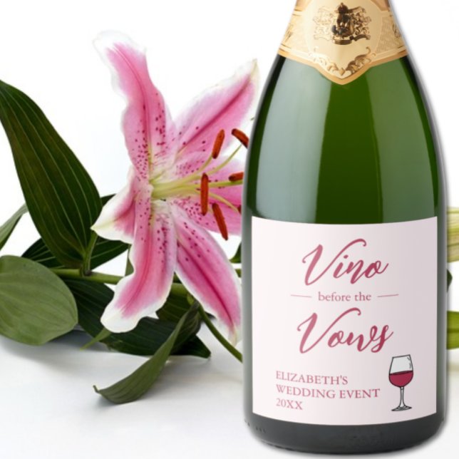 Vino Before The Vows Bridal Shower/Bachelorette Sparkling Wine Label (Creator Uploaded)