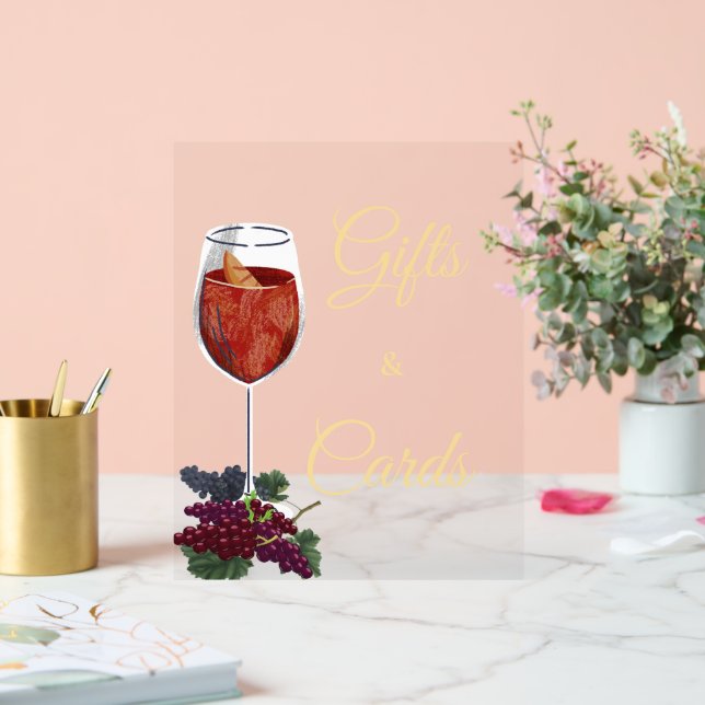 Vino Before the vows Bridal Shower Gifts & Cards Acrylic Sign (Wedding)