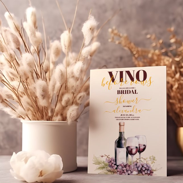 Vino Before Vow, Winery, Chateau Bridal Shower Invitation (Creator Uploaded)