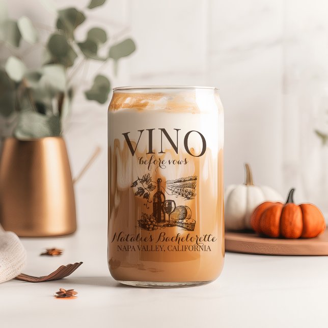 Vino Before Vows Bach Custom Winery Bachelorette Can Glass (Creator Uploaded)