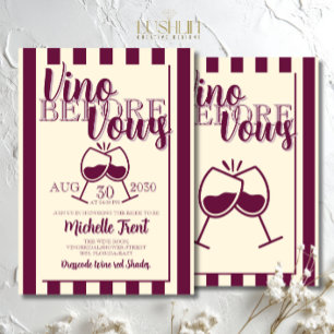 Vino Before Vows Bachelorette Party Wine Theme Invitation