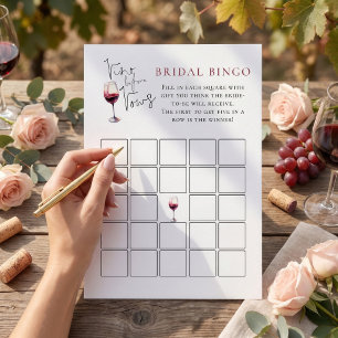 Vino Before Vows Bingo Game Bridal Shower card