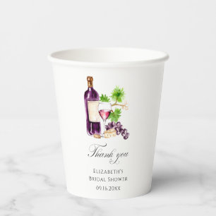 Vino Before Vows Bridal Shower Custom Favour Paper Cups