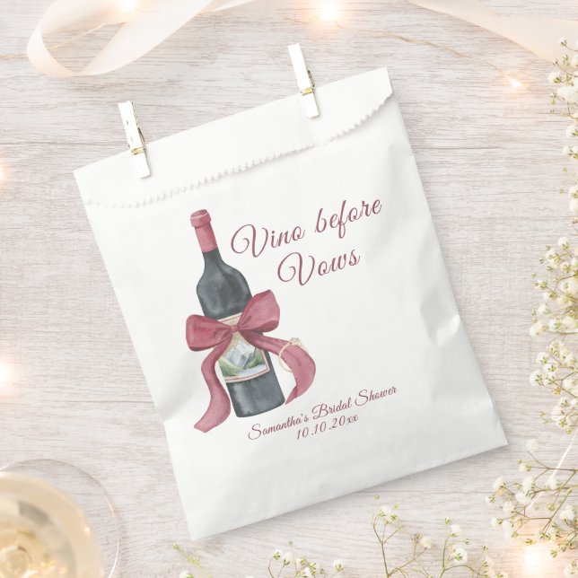 Vino before vows Bridal Shower Favour Bag (Clipped)
