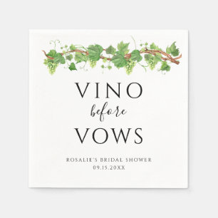 Vino Before Vows Bridal Shower Napkin