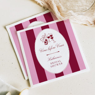 Vino Before Vows Bridal Shower Napkin