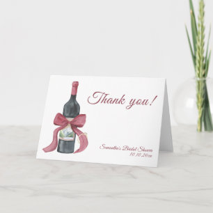Vino before vows Bridal Shower Thank you Note Card