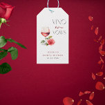 Vino Before Vows Pink Wine Theme Bridal Shower Gift Tags<br><div class="desc">Celebrate your bridal shower with these cute gift tags,  featuring watercolor wine glass with rose and custom text of your choice. Easily add your details by clicking on the "personalise" option.</div>