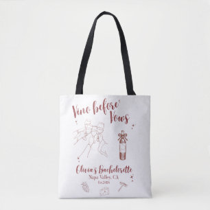 Vino Before Vows Sign  Tote Bag