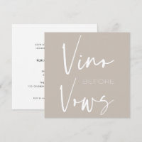 Vino before Vows Taupe Cream Wine Tasting Bridal 