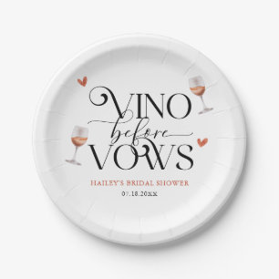 Vino Before Vows Vineyard Bridal Shower Paper Plate
