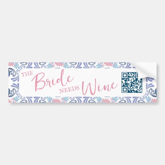 Vino Before Vows wine Country Bachelorette Party Bumper Sticker (Front)