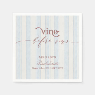 Vino before Vows Wine Country Bachelorette Party Napkin