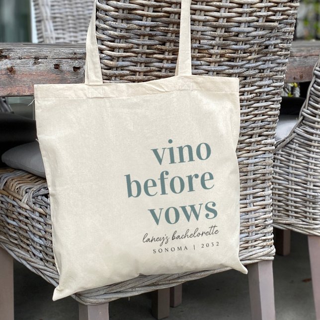 Vino Before Vows Wine Country Bachelorette Party Tote Bag (Creator Uploaded)