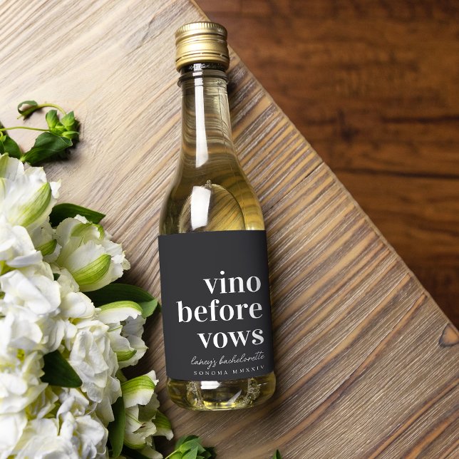 Vino Before Vows Wine Country Bachelorette Party Wine Label (Creator Uploaded)