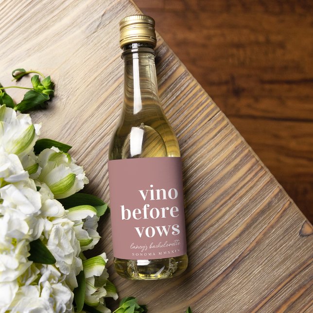 Vino Before Vows Wine Country Bachelorette Party Wine Label (Creator Uploaded)