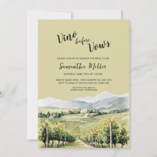 Vino before Wine Winery Bridal Shower Invitation