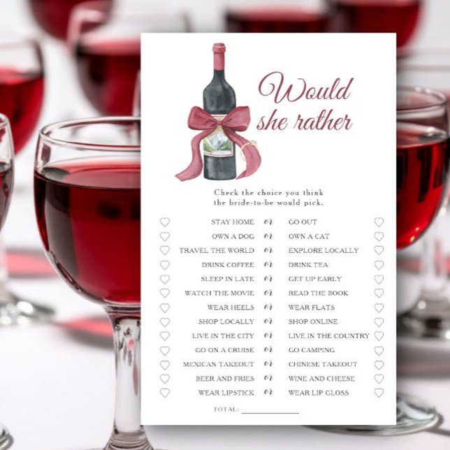 Vino Bridal shower Would she rather game (Creator Uploaded)