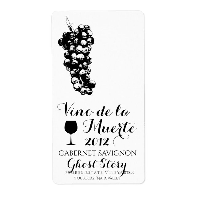 vino de la muerte wine label (Front)