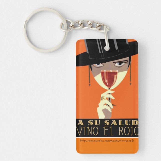 "Vino El Rojo" Key Ring (Front)