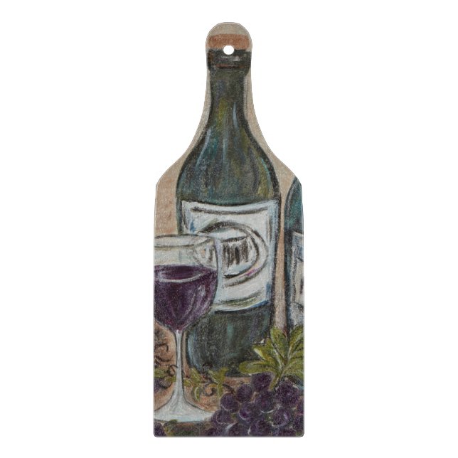 Vino III Wine Bottle Shaped Cutting Board (Front)