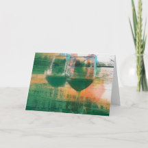 Vino in Green Greeting Card