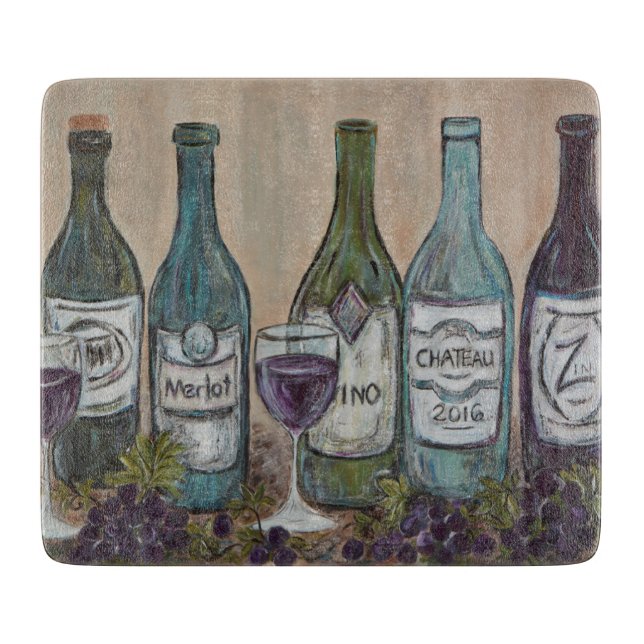 Vino Wine Bottle Cutting Board (Front)
