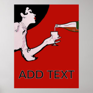 Vino- Wine Vintage Lady Posters