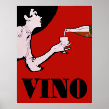 Vino- Wine Vintage Lady Posters